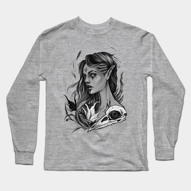 Raven sorceress Long Sleeve T-Shirt by BTW-byMargo